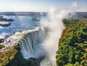 Mosi-oa-Tunya, The Smoke that Thunders is a waterfall in southern Africa on the Zambezi River