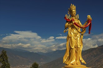 Golden Buddha Dordenma statue at teh Giant Buddha in Thimphu