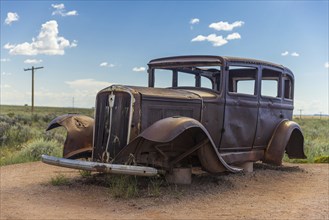 Abandoned Car Along Route 66 at Petrified Forest National Park, Arizona