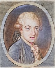 Nicolas Joseph Laurent Gilbert, 1750-1780, French poet. From the book Oeuvre de Gilbert, published