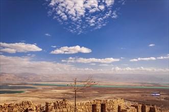 Ruins of Massada with Dead Sea in the background