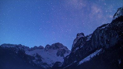 Night shot of the Milky Way over the Dachstein at Gosau