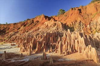 The Red Tsingy are a rare geological formation only to be found in Madagaskar