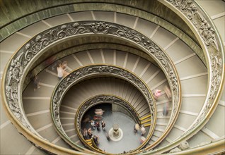 Spiral staircase in Vatican Museum, daytime