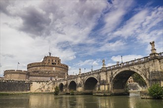 Saint Angelo castle and bridge over the Tiber river