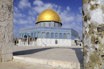 The Dome Of The Rock in Jerusalem as seen from up on the temple mound