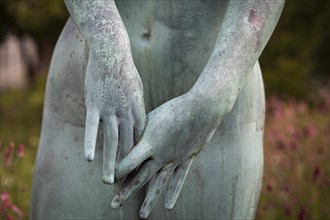 Hands of a woman sculpture, Botanical Garden or Goteborgs botaniska trädgard, Änggarden