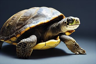 Cute turtle or tortoise in a studio, reptile animal
