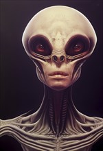 Portrait of an alien, science fiction of extraterrestrial invasion, visit of the greys, conspiracy