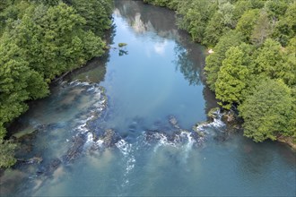 Aerial view, Una River, Bosnia and Herzegovina, Europe