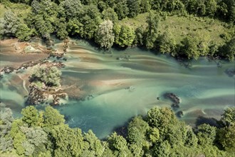 Aerial view, Una River, Bosnia and Herzegovina, Europe