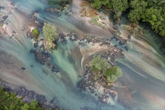 Aerial view, Una River, Bosnia and Herzegovina, Europe