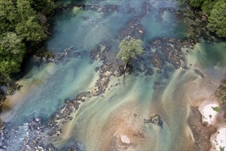 Aerial view, Una River, Bosnia and Herzegovina, Europe