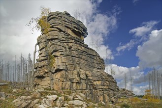 Feuersteinklippe, Feuersteine rock formation, granite butte in the Harz National Park near