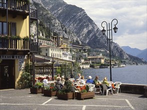 Limone sul Garda on Lake Garda, Lombardy region, Italy, Europe. Scanned 6x6 slide, Europe