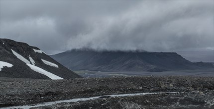 The Langjokull Glacier in western Iceland during summertime