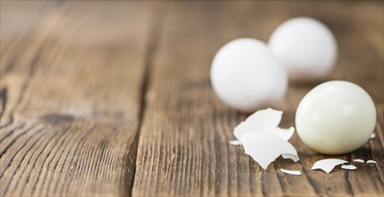 Some bolied Eggs (selective focus) as detailed close-up shot