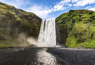 Skogafoss waterfall in southern Iceland during a summer day