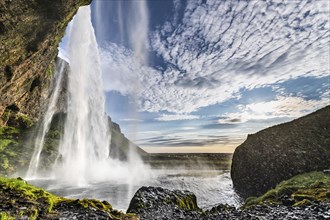 The Seljalandsfoss waterfall in the southern part of Iceland