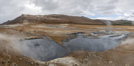 Hverir Geothermal Area (in the northern port of Iceland) during summertime