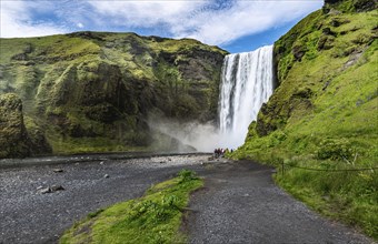 Skogafoss waterfall in the southern part Iceland at a summer day