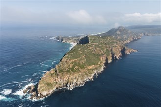 Cape Point and Cape of good hope South Africa aerial view shot from a helicopter