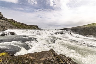 Gullfoss waterfall in Iceland along the golden circle at a summer day
