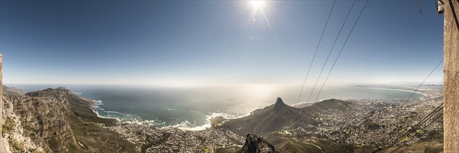 Cape Town view from the Table Mountain during winter season