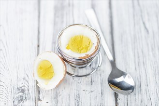 Some bolied Eggs (selective focus) as detailed close-up shot