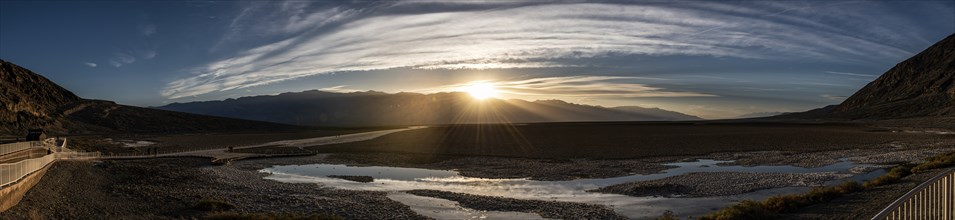Badwater Basin Sunset at Death Valley National Park, California, USA, North America