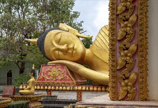 Reclining Buddha, Wat That Khao, Vientiane, Laos, Asia