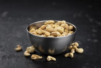 Portion of Cashew Nuts (close up shot, selective focus)
