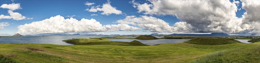 Panorama of the Myvatn pseudocraters in northern Iceland