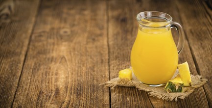 Some homemade Pineapple Juice as detailed close-up shot, selective focus