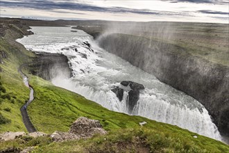 Gullfoss waterfall along the golden circle, western Iceland