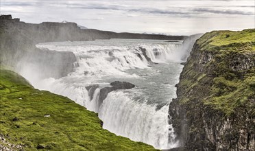 Majestic Gullfoss waterfall in Iceland along the golden circle