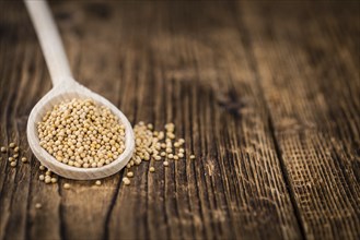 Portion of fresh made Mustard Seeds (close-up shot, selective focus)