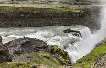 Gullfoss waterfall in Iceland along the golden circle at a summer day