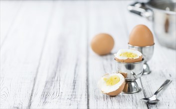 Some bolied Eggs (selective focus) as detailed close-up shot