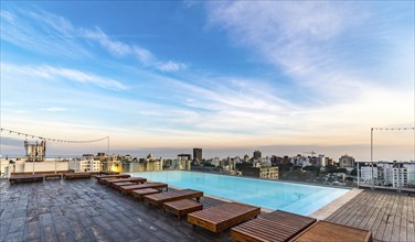 Luxury Pool on the rooftop of a building with a great view in Montevideo, Uruguay, South America