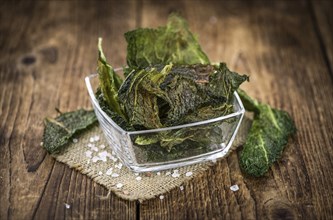 Some fresh Savoy Chips (selective focus, close-up shot)