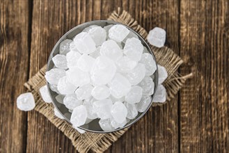 Portion of white Rock Candy (selective focus, close-up picture)