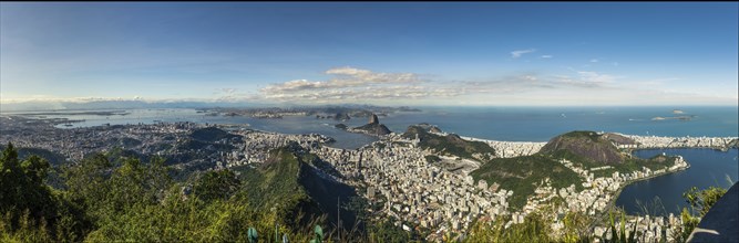 Rio de Janeiro, Brazil, view from the CHrist the Redemtor stuate at a sunny day, South America