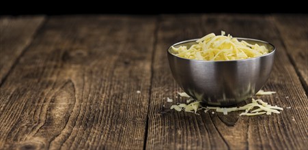 Fresh made Grated Cheese as detailed close-up shot