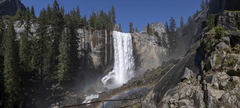 Vernal Falls panoramic view in Yosemite National Park