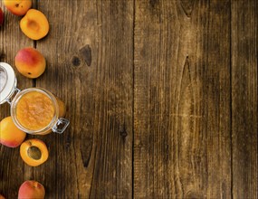 Some homemade Apricot Jam (selective focus) as detailed close-up shot