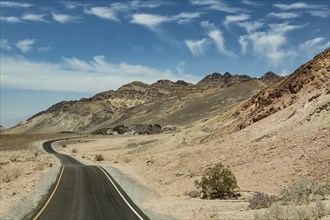 Narrow road in Death Valley National Park, California