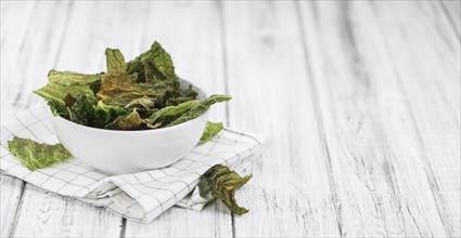 Some fresh Savoy Chips (selective focus, close-up shot)