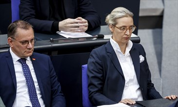 Alice Weidel, AfD parliamentary group leader and Tino Chrupalla, AfD federal chairman and AfD