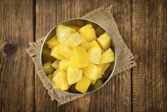 Some homemade Pineapple (sliced) as detailed close-up shot, selective focus